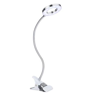 Imagem de Dioche Lâmpada de Mesa LED USB Com Braçadeira Flexível Pescoço de Ganso Luz Ajustável para Leitura de Unhas Salão de Beleza Extensão de Cílios Luz Branca Quente Alumínio 9 Cm 3,5 pol.