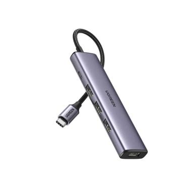 Imagem de Hub Ugreen Usb-c 3.0 Para 1 Usb-c 4 Usb-a Portas Cm473 20841 Cinza