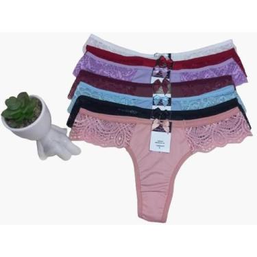 Imagem de Calcinha tanga Maravilha  fio dental com laterais de renda feminina de