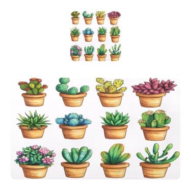 Imagem de Burbuja Jogo americano de cacto, conjunto de 4 para mesa de jantar, tapetes de mesa de PVC à prova d'água, antiderrapantes, resistentes ao calor, fáceis de limpar, 30 x 45 cm