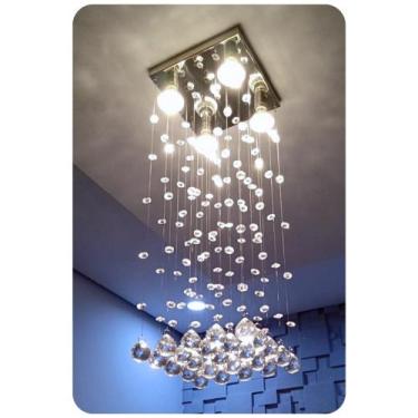 Imagem de Lustre base 20x20 cm cristal legítimo k9 com até 70 cm altura - Jana L