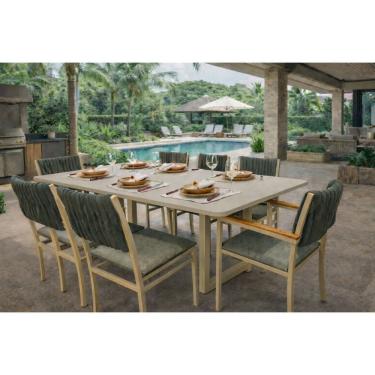 Imagem de Conjunto Gourmet náutica 8 cadeiras Elegance Solare-verde of