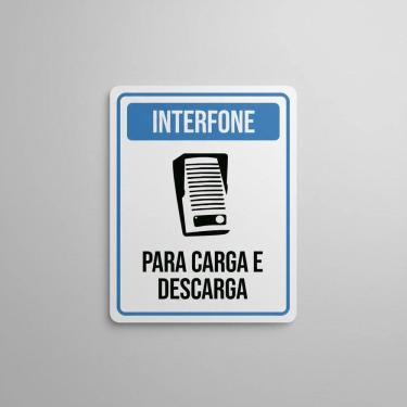 Imagem de Placa Acm Interfone Carga Descarga Desenho 18X23