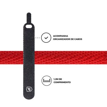 Imagem de Cabo Tech Proof Vermelho Micro USB V8 (1,2m) - Gorila Shield