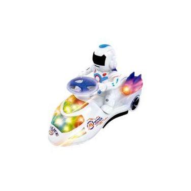 Imagem de brinca brilha polícia espacial com moto que brilha 1 unidade, Branco