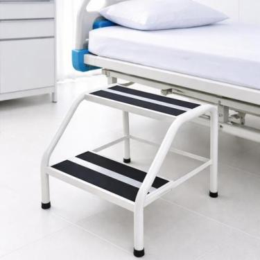 Imagem de Escada para Maca Hospitalar 2 Degraus Metálica com Piso Emborrachado A
