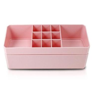 Imagem de Organizador De Maquiagem, Porta Jóias De 2 Andares Linha Loft Rosa - J
