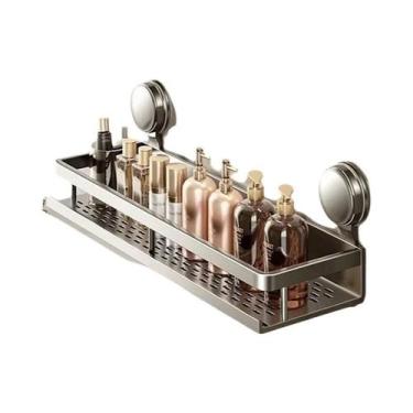 Imagem de Prateleira De Banheiro Com Ventosa Sem Furos, Suporte De Alumínio Susp