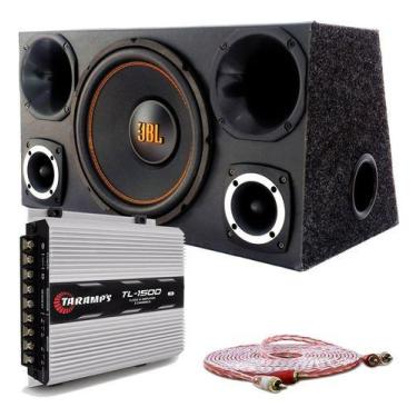 Imagem de Caixa Trio Subwoofer Jbl 12 Polegadas Taramps Tl-1500 + Cabo Rca 5 Met