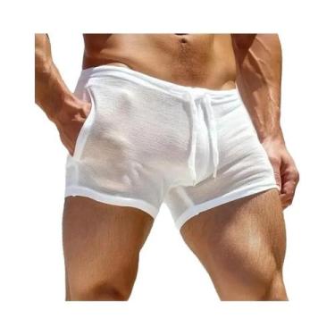 Imagem de Shorts Masculinos Casuais Sexy Com Cadarço, Respiráveis, Confortáveis 