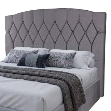 Imagem de Cabeceira Estofada Para Cama Box Casal Belize De 1,40m Cinza