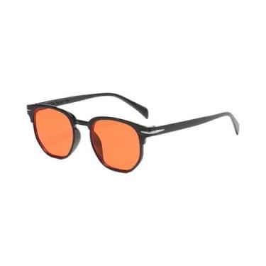 Imagem de Óculos De Sol Unissex Retrô UV400 Formato Oval Estilo Vintage Com Deta
