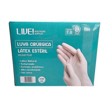Imagem de Luva cirúrgica latéx estéril c/pó 7.0 essential 50 par live tamanho:7.