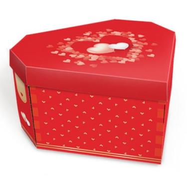 Imagem de Caixa Coração P 20x18x10 Cm Estampa Enlance Mm196 Unid - Jr Industria 