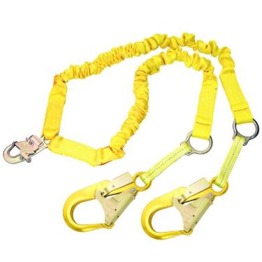 Imagem de 3M DBI-SALA ShockWave2 1244751 Cordão de resgate de absorção de choque, 1,8 m, teia elástica, gancho de pressão no centro, anéis D para resgate, alum. Ganchos de vergalhão nas extremidades das pernas,