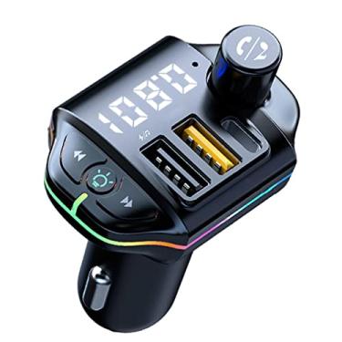 Imagem de XRC TECH Carro Bluetooth 5.0 transmissor FM sem fio receptor mãos livres auto MP3 player USB tipo-c PD 20W carregamento rápido RGB efeito de iluminação
