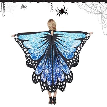 Imagem de Fantasia de borboleta para mulheres,Asas de borboleta de Halloween para mulheres - Acessório de fantasia de Halloween para festa de adulto com asas de fada Sritob