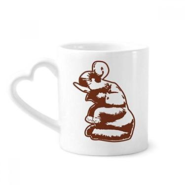 Imagem de Caneca de escultura tailandesa cultura alfandegária tailandesa caneca de café cerâmica copo de coração de vidro