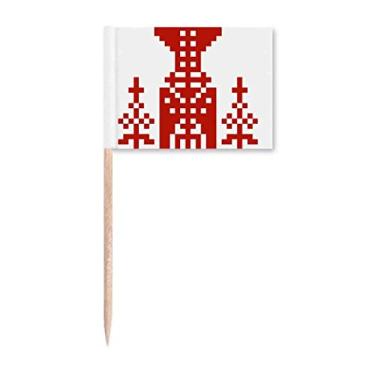 Imagem de Mosaico de edifício da Rússia, elementos do país, bandeiras de palito, marcador para decoração de festa