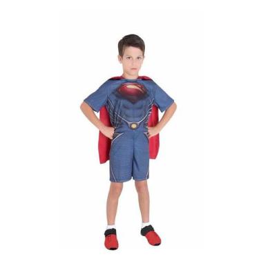 Imagem de Fantasia Super Homem De Aço Infantil Pop Com Capa - Sulamericana