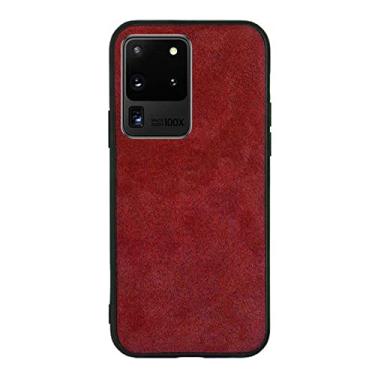 Imagem de Para Samsung Galaxy Note 20 Ultra S22 S21 Plus S20 FE S10 Note 10 Lite Zfold 3 flip 4 Fur Leather Back Cover, vermelho, para S22