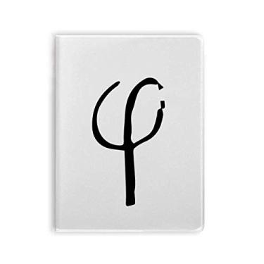 Imagem de Caderno com silhueta grega Phi preta capa de goma Diário capa macia