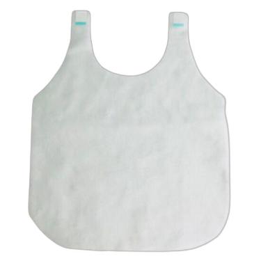 Imagem de Babador Descartável Tnt Com Fita Adesiva Branco 30G 100 Unid