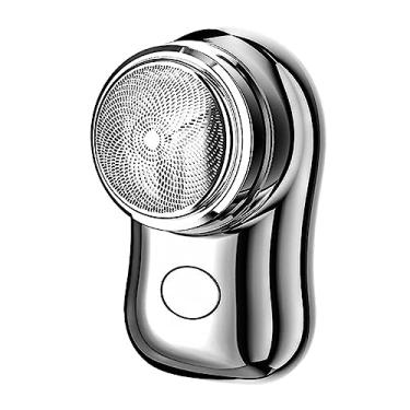 Imagem de Esquirla Mini para homens, depilação facial, removedor de, tamanho de bolso, recarregável, de barba, navalha de barba para, prateado