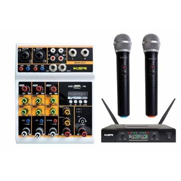 Imagem de Kit Mesa De Som 4 Canais + Microfone S/fio Mão Ktl4 Ksr Pro