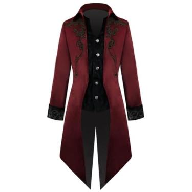 Imagem de Jaqueta Steampunk vintage de Halloween - galo gótico respirável - roupa de festa uniforme masculina roupas retrô