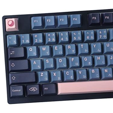 Imagem de Tsungup Teclas japonesas NightSakura Cherry Profile - 134 teclas de sublimação de tinta PBT com barra de espaço de 6,25U 7U para teclado mecânico Cherry MX Switchs