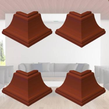 Imagem de Cantoneira Externa Pvc 25x25mm com Engate Rápido 4 Unidades Permatti Mogno