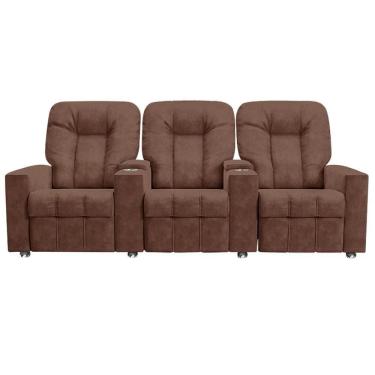 Imagem de Poltrona Reclinável Para Cinema 3 Lugares Sora Veludo Terracota Fh1 - D`rossi