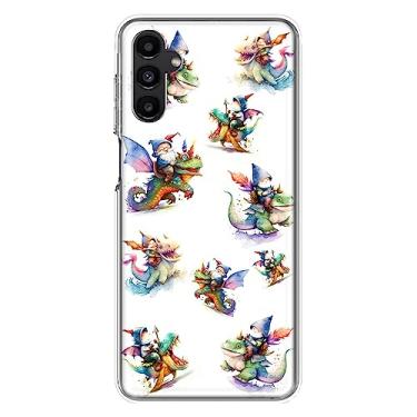 Imagem de MUNDAZE - Capa para Samsung Galaxy A54 5G Slim híbrida à prova de choque capa dura TPU macio capa protetora resistente para telefone - Fada Fada desenho animado Gnomos Dragões Monstros