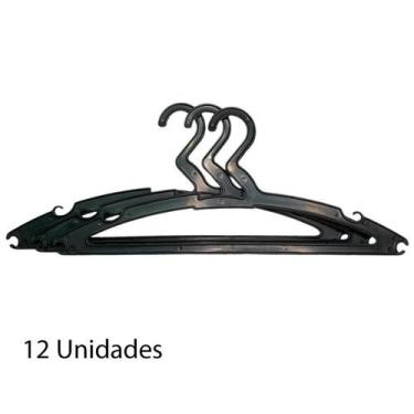 Imagem de Kit 12 Cabides Slim Eco Flow Plastico Resistente - Rainha