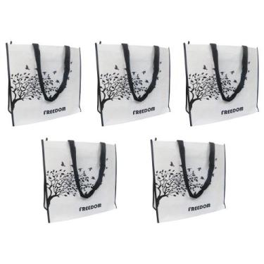 Imagem de Bolsa Ecologica Sacola De Ombro Ecobag Kit 5 Uni Compras Mercado Retor