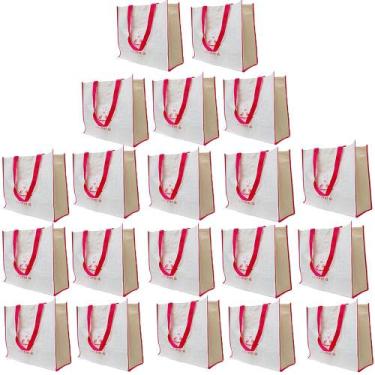 Imagem de Bolsa Ecobag Kit 20 Uni Sacola de Ombro Reutilizavel Economica Compras