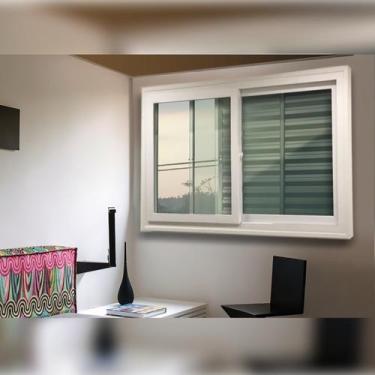 Imagem de Janela de PVC Acustica Sobrepor 100x120cm com 2 Folhas e Vidro Laminad