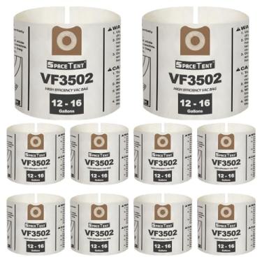 Imagem de Pacote com 10 sacos de filtro de substituição de alta eficiência compatíveis com aspirador de pó RIDGID de 12 a 16 galões, peça # VF3502