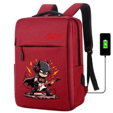 Imagem de Mochila USB Escolar Estampa Infantil Batman Notebooks, Trabalho Escola
