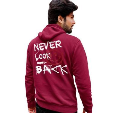 Imagem de Blusa Moletom Estampado Masculino em Algodão 30.1 Never Look Back Smil