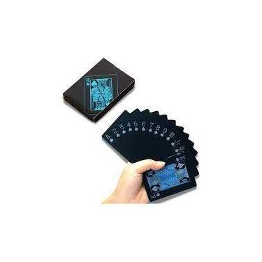 Imagem de Baralho Black  D'agua Baralho Preto Poker Mágica - NS, Azul
