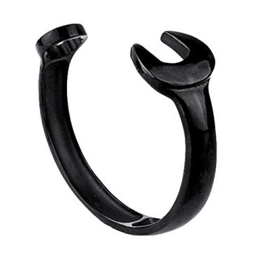 Imagem de OAKKY Pulseira de chave inglesa masculina feminina de aço inoxidável punk rock polido, One Size, Aço inoxidável