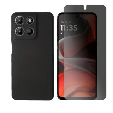 Imagem de Capa Aveludada Para Motorola Moto G15 + Pelicula Privacidade - GR Glob