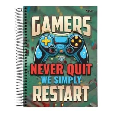 Imagem de Cadernos Univ. 10x1 160 Fls Player Capa Dura Jandaia, Never Quit