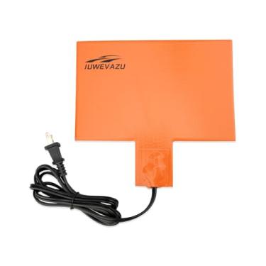 Imagem de JUWEVAZU Almofada Aquecedora De Bateria De Silicone Com Kit De Termostato, 8-1/2'' X 7-7/8'' Silicone 120V 60Watts, Para Aplicações De Aquecimento De Bateria Automotiva