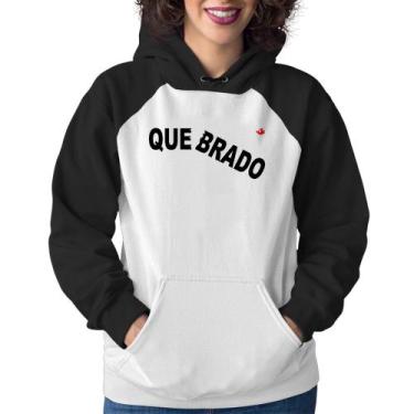 Imagem de Moletom Feminino Quebrado - Foca na Moda, Branco, Preto, GG