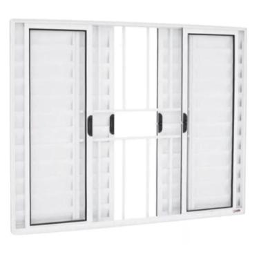 Imagem de VENEZIANA 6F L-20mm C/ GRADE BRANCA - Inove Esquadrias