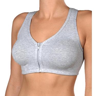 Imagem de Valmont Sutiã esportivo com zíper frontal, Cinza mesclado, (36) H