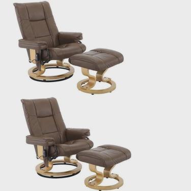 Imagem de Conjunto com 2 Poltronas de Massagem com Apoio para Pés Minnesota Marrom